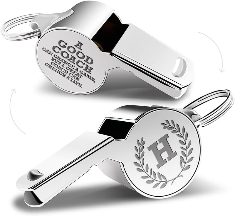 fkovcdy Initial Coach Gifts, Whistle for Coaches, Whistle Emergency, Thank You Coach Gifts, Personalized Monogram Coaches Whistle - Image 2